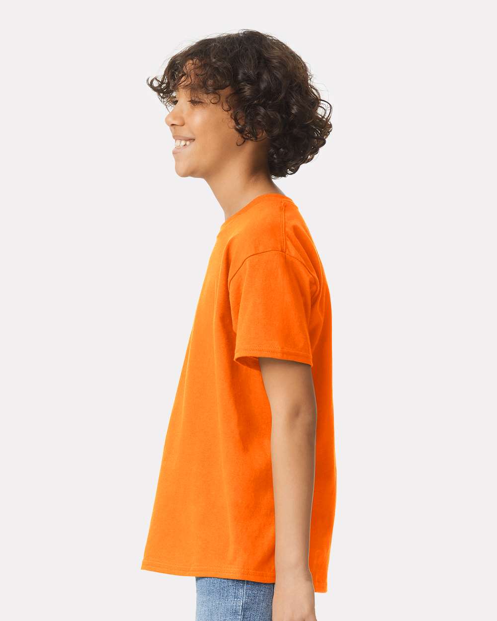 Youth Ultra Cotton® T-Shirt - OnModelSide - B31660332 - Safety Orange