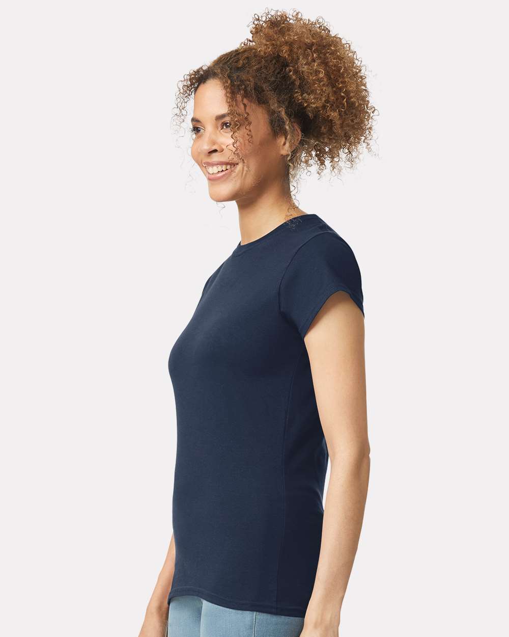 Women's Softstyle® T-Shirt - OnModelSide - B50260653 - Navy