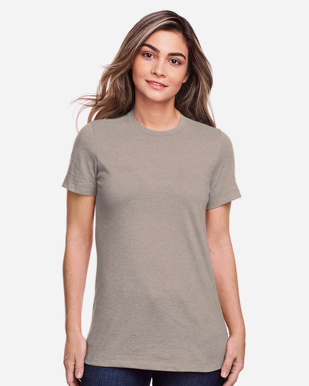 Women's Softstyle® CVC T-Shirt - OnModelFront - B00360093 - Slate