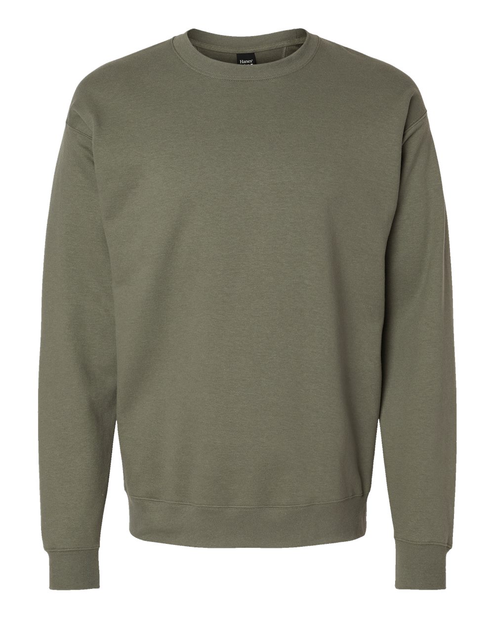 Unisex Perfect Sweats Crewneck Sweatshirt - Front - B02800643 - Fatigue Green