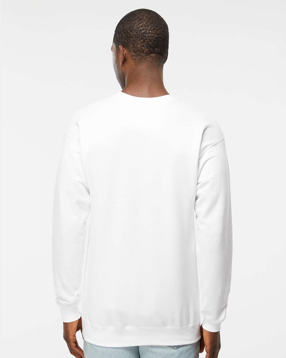 Unisex Perfect Sweats Crewneck Sweatshirt - OnModelBack - B02800003 - White