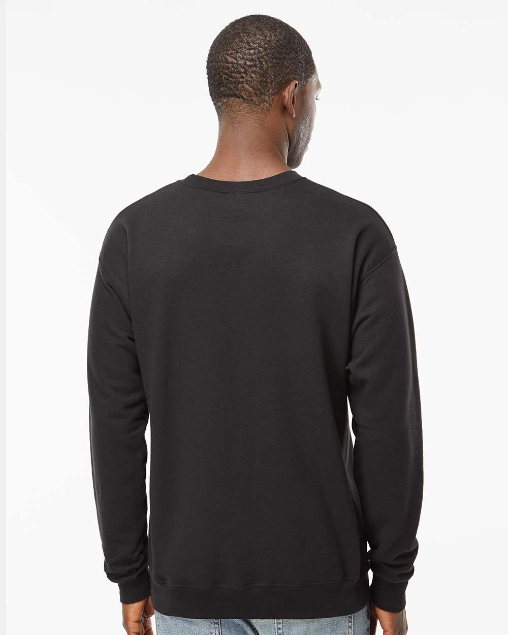 Unisex Perfect Sweats Crewneck Sweatshirt - OnModelBack - B02800503 - Black