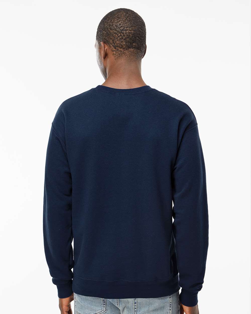 Unisex Perfect Sweats Crewneck Sweatshirt - OnModelBack - B02800653 - Navy