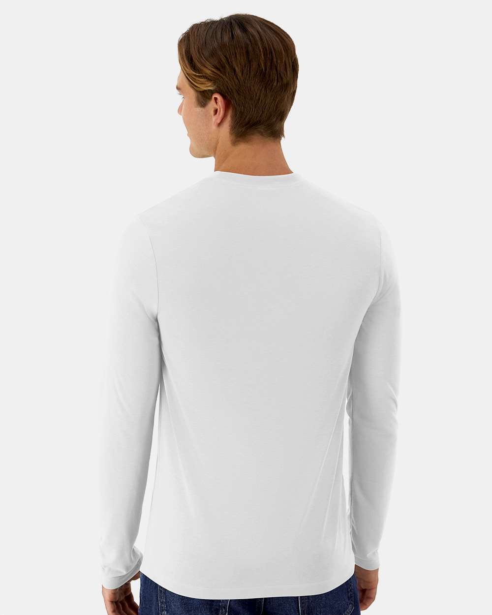 Unisex Cool DRI® Cotton Touch Long Sleeve T-Shirt - OnModelBack - B10100003 - White