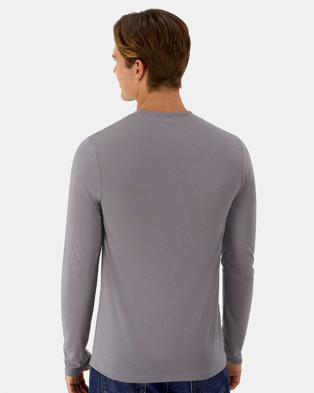 Unisex Cool DRI® Cotton Touch Long Sleeve T-Shirt - OnModelBack - B10100133 - Graphite