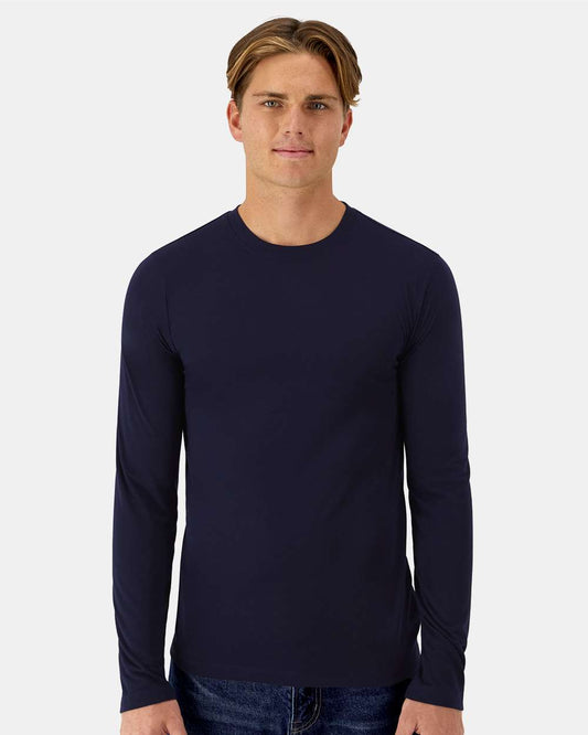 Unisex Cool DRI® Cotton Touch Long Sleeve T-Shirt - OnModelFront - B10100653 - Athletic Navy