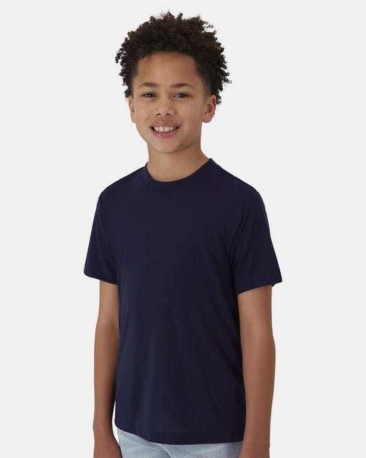 Youth Cool DRI® Cotton Touch T-Shirt - OnModelFront - B10200652 - Athletic Navy