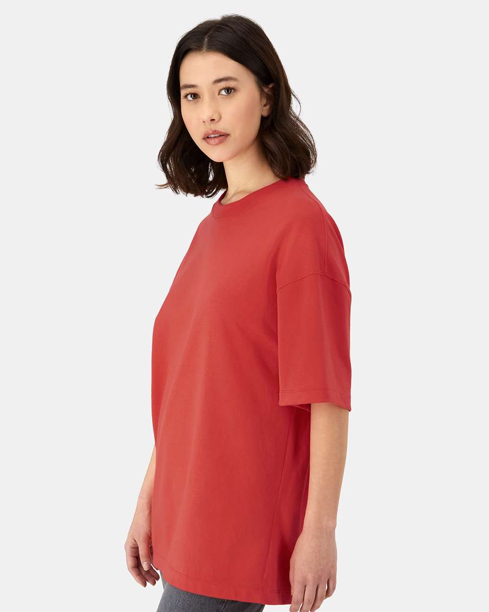 Beefy-T® Retro Street T-Shirt - OnModelSide - B10300773 - Poppy Red