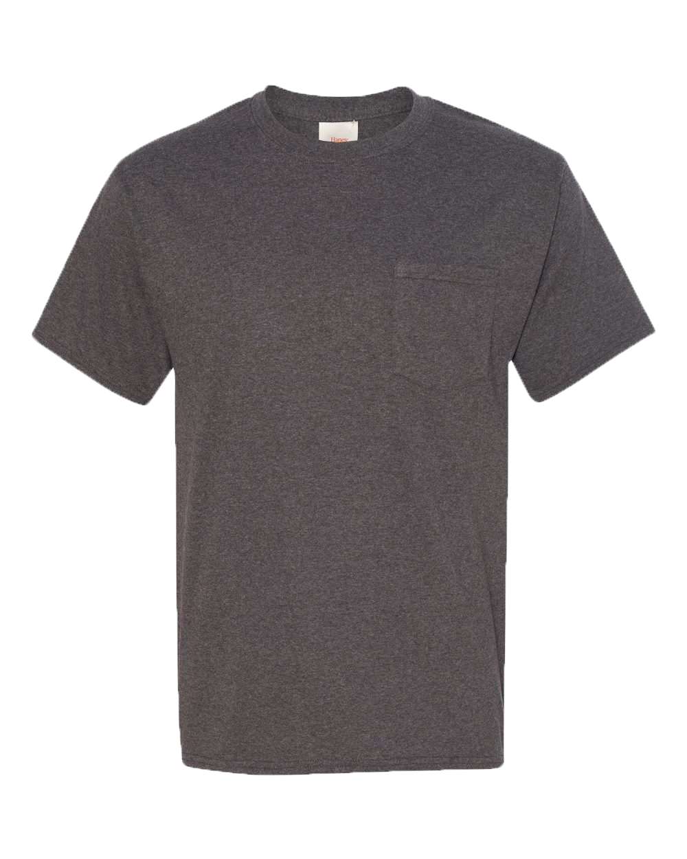 Men's Authentic Pocket T-Shirt - Front - B07000093 - Charcoal Heather