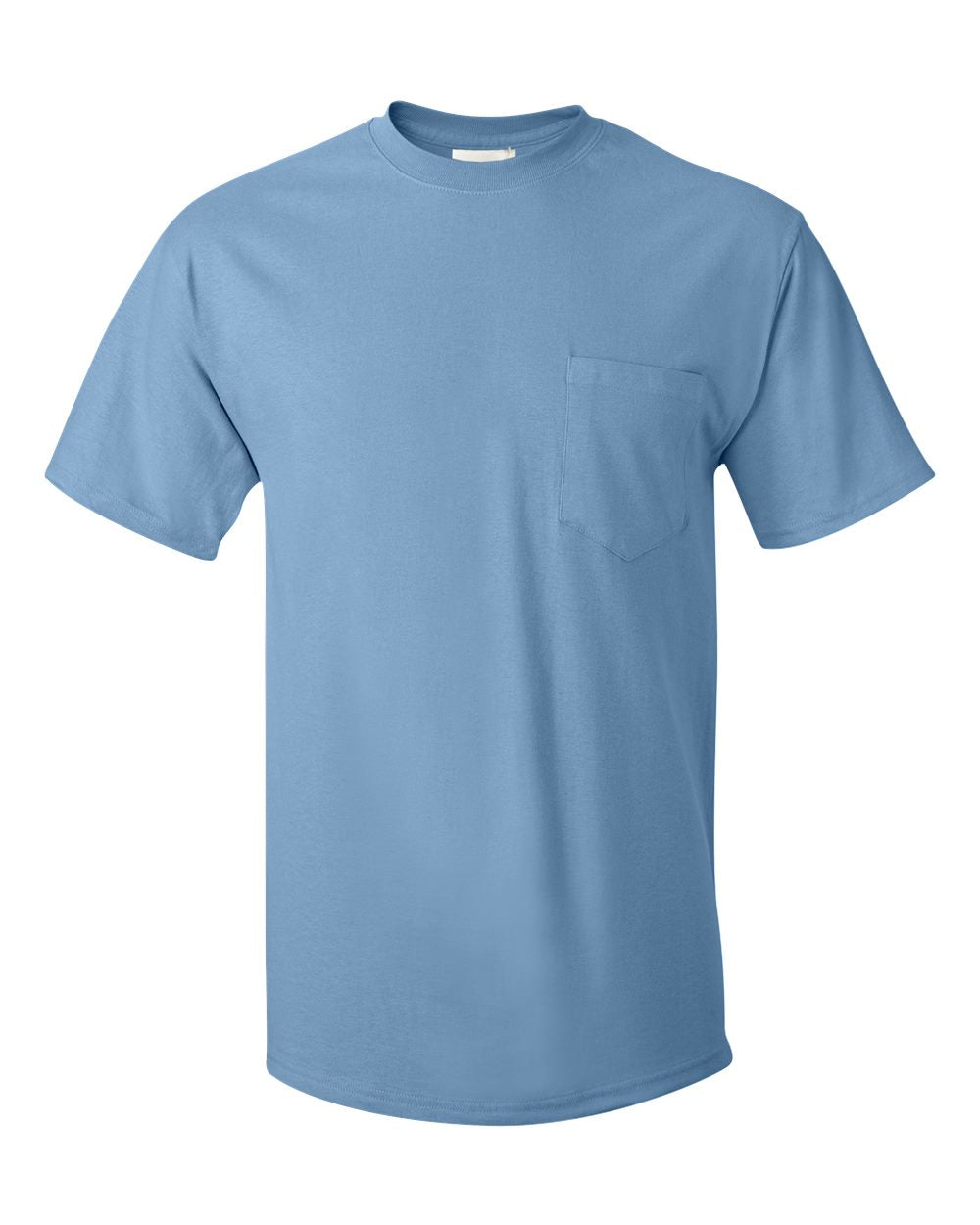 Men's Authentic Pocket T-Shirt - Front - B07000253 - Light Blue