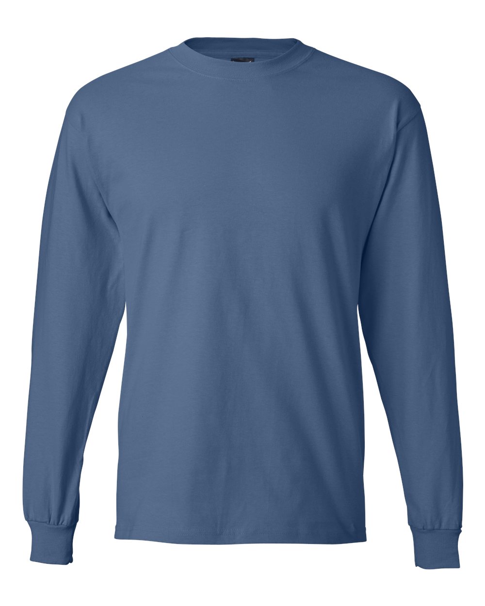 Unisex Beefy-T® Long Sleeve T-Shirt - Front - B08700683 - Denim Blue