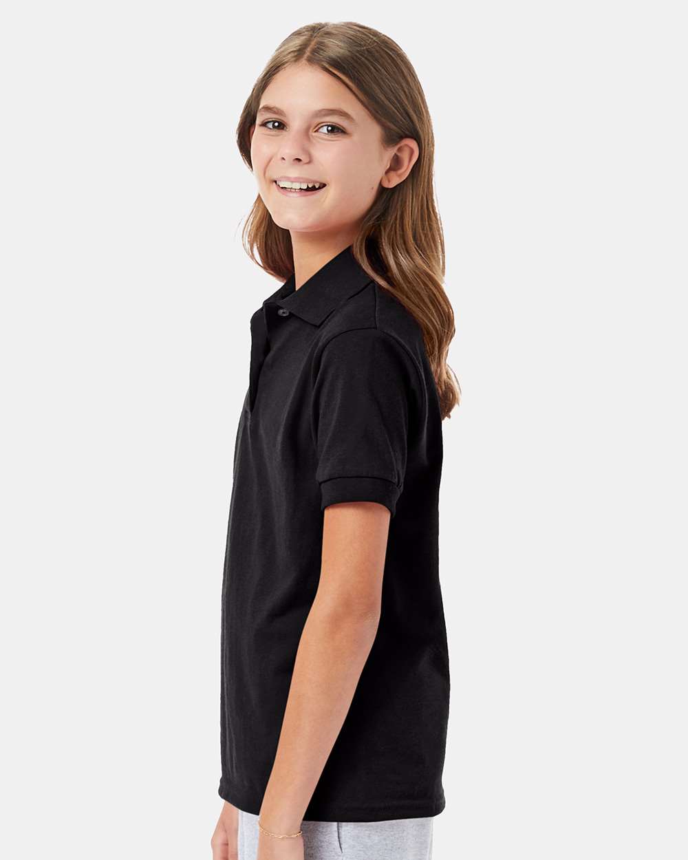 Youth Ecosmart® Jersey Polo - OnModelSide - B31000502 - Black