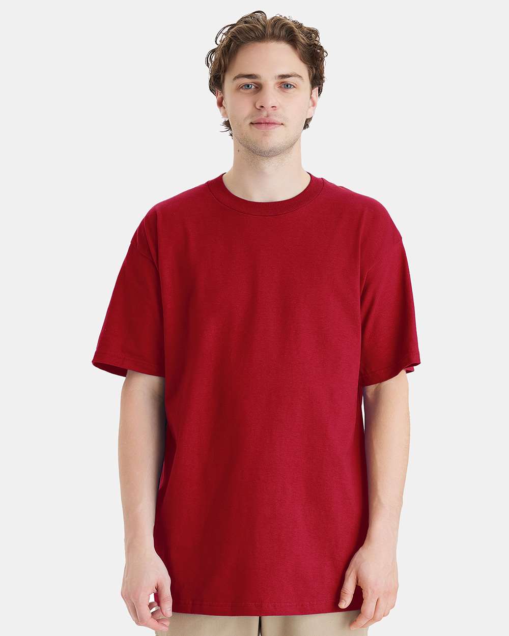 Beefy-T® Tall T-Shirt - OnModelFront - B06600225 - Deep Red