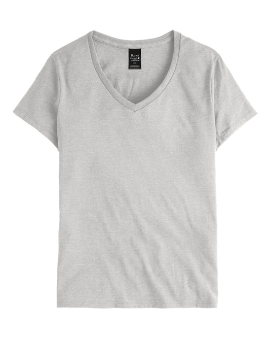 Women's Perfect-T V-Neck T-Shirt - Front - B50300023 - Ash