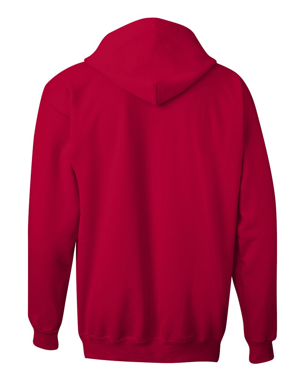 Unisex Ultimate Cotton® Full-Zip Hooded Sweatshirt - Back - B20400223 - Deep Red