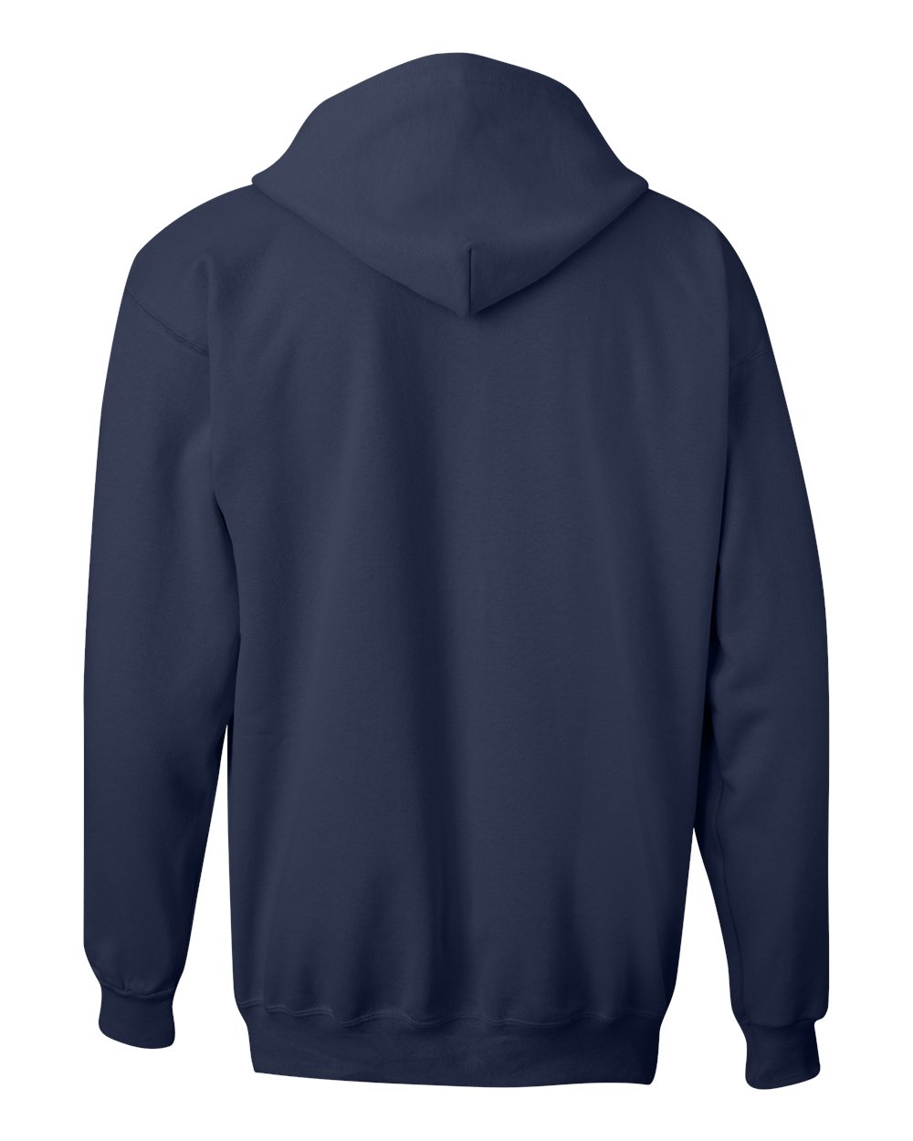 Unisex Ultimate Cotton® Full-Zip Hooded Sweatshirt - Back - B20400653 - Navy