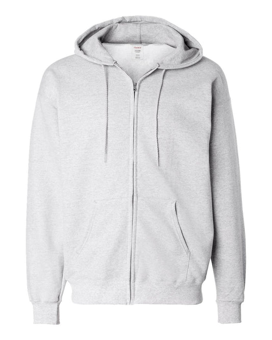 Unisex Ultimate Cotton® Full-Zip Hooded Sweatshirt - Front - B20400023 - Ash