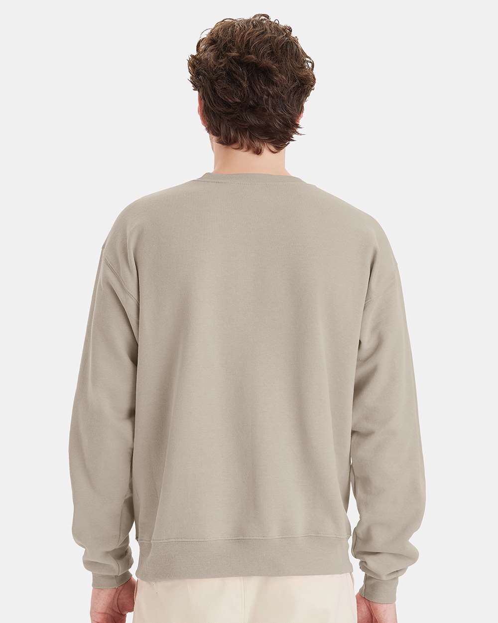 Unisex Ecosmart® Crewneck Sweatshirt - OnModelBack - B21000243 - Sand