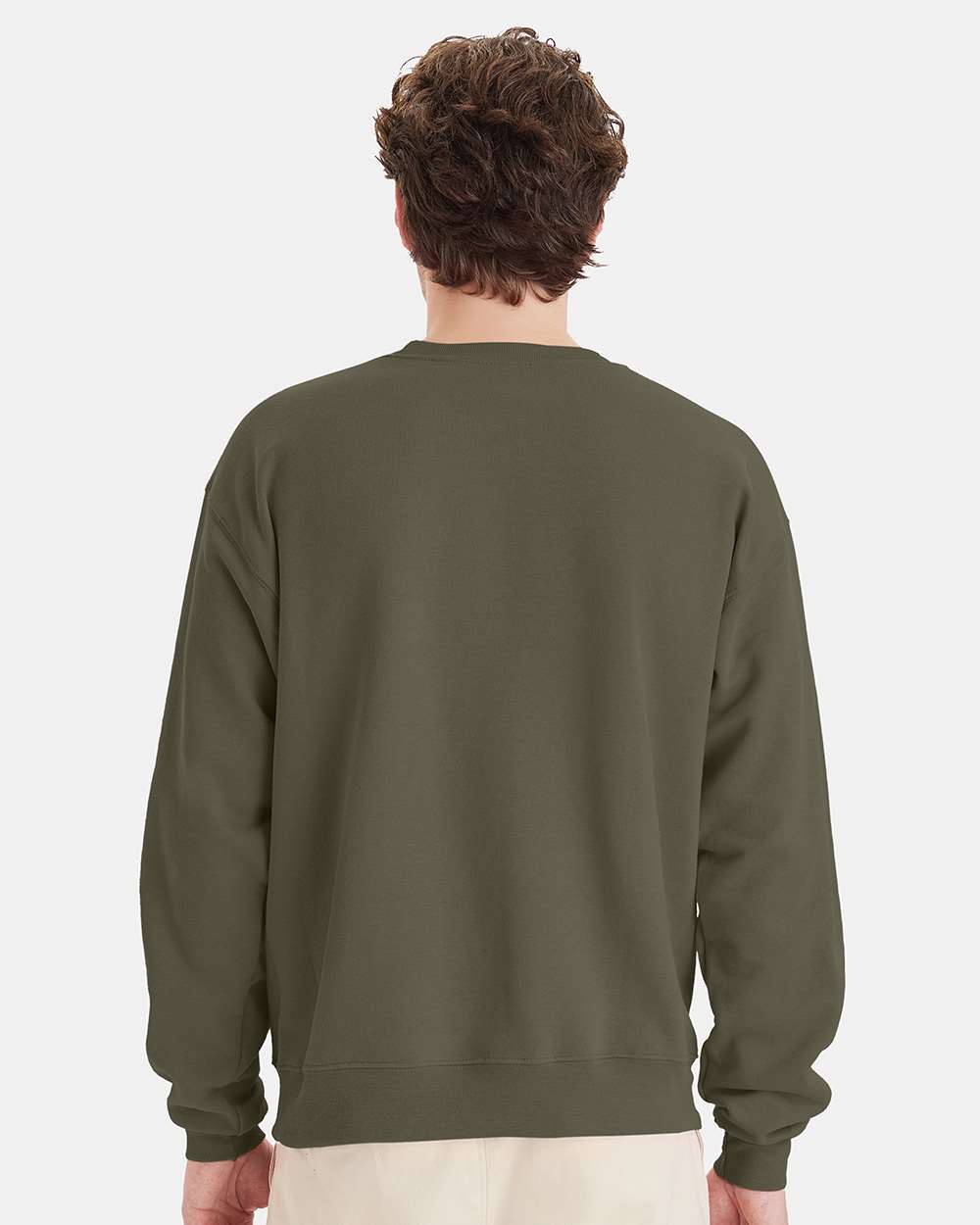 Unisex Ecosmart® Crewneck Sweatshirt - OnModelBack - B21000543 - Fatigue Green