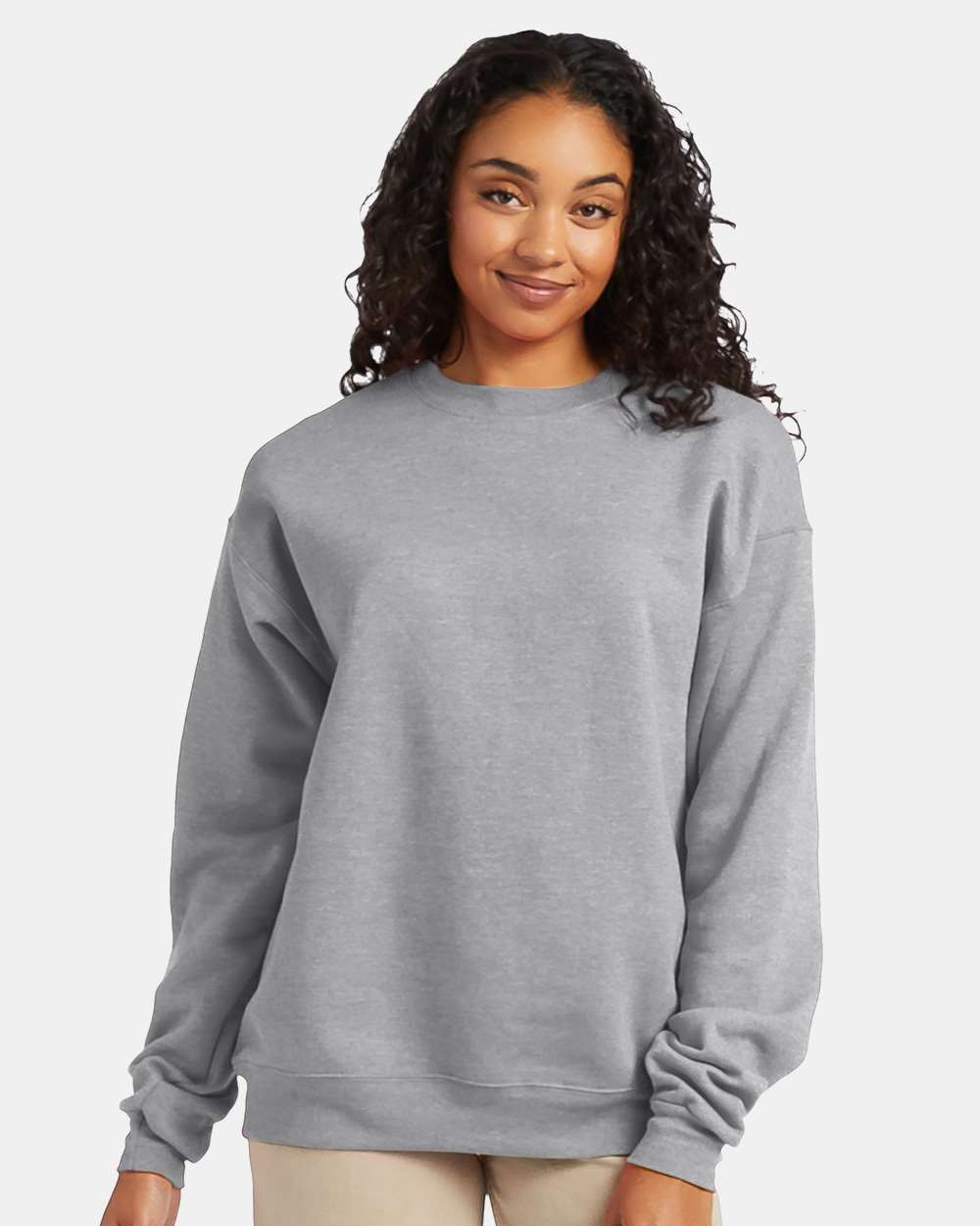 Unisex Ecosmart® Crewneck Sweatshirt - OnModelFront - B21000583 - Light Steel