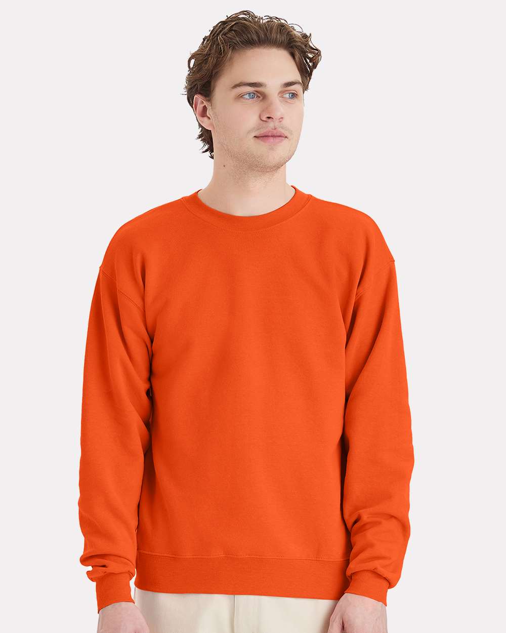 Unisex Ecosmart® Crewneck Sweatshirt - OnModelFront - B21000663 - Orange