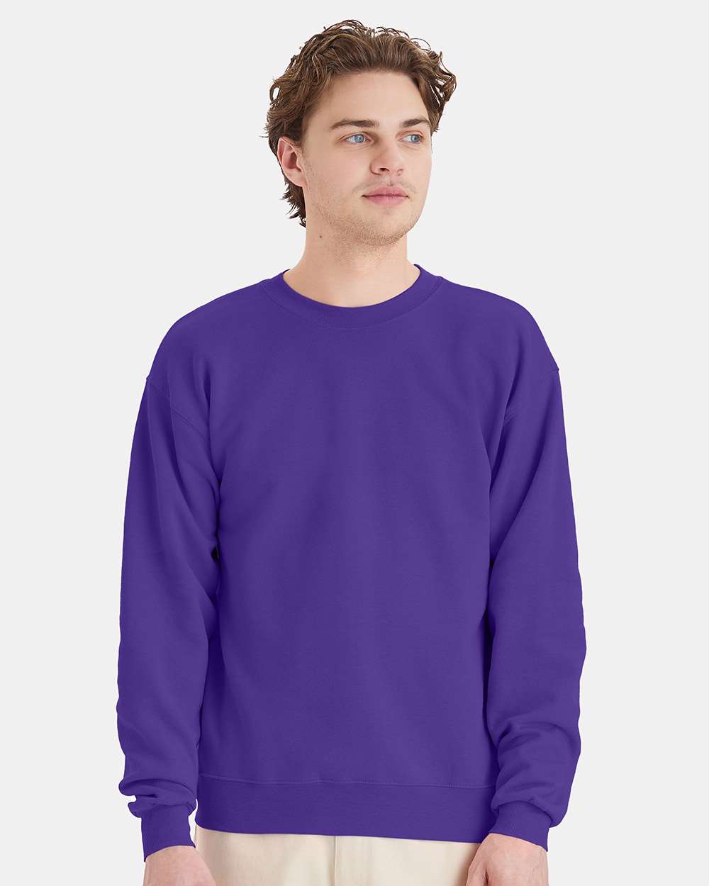 Unisex Ecosmart® Crewneck Sweatshirt - OnModelFront - B21000673 - Purple