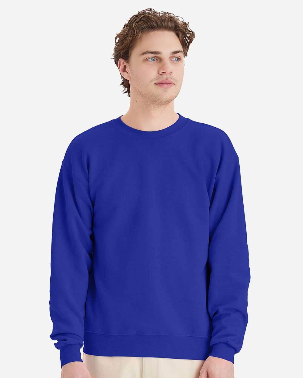 Unisex Ecosmart® Crewneck Sweatshirt - OnModelFront - B21000883 - Deep Royal