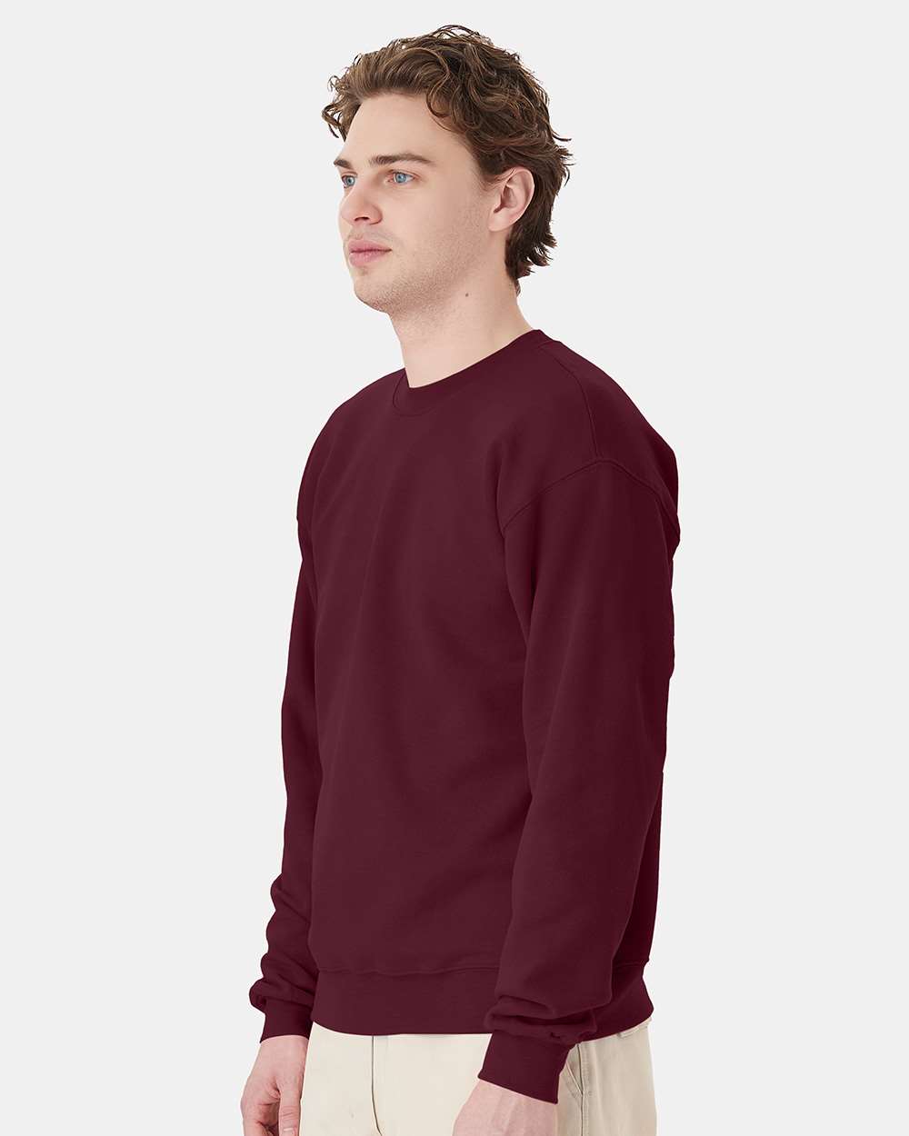 Unisex Ecosmart® Crewneck Sweatshirt - OnModelSide - B21000533 - Maroon