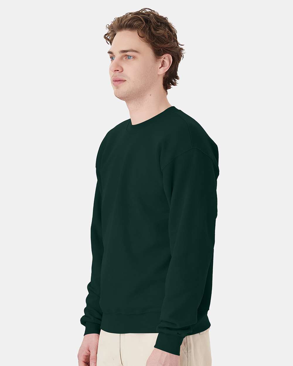 Unisex Ecosmart® Crewneck Sweatshirt - OnModelSide - B21000873 - Deep Forest