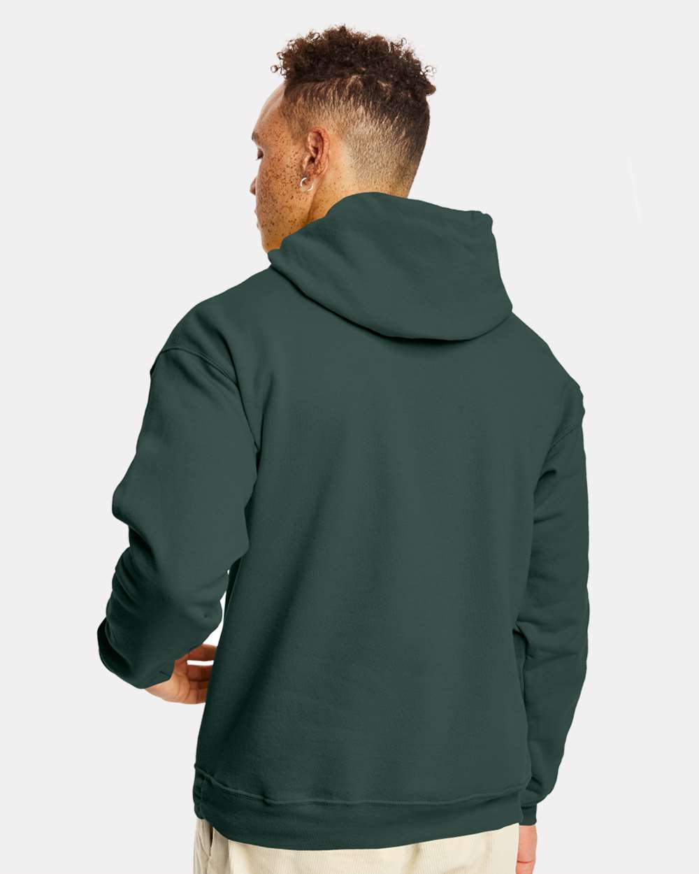 Unisex Ecosmart® Hooded Sweatshirt - OnModelBack - B22000083 - Athletic Dark Green