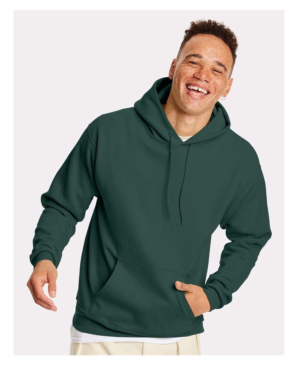 Unisex Ecosmart® Hooded Sweatshirt - OnModelFront - B22000083 - Athletic Dark Green