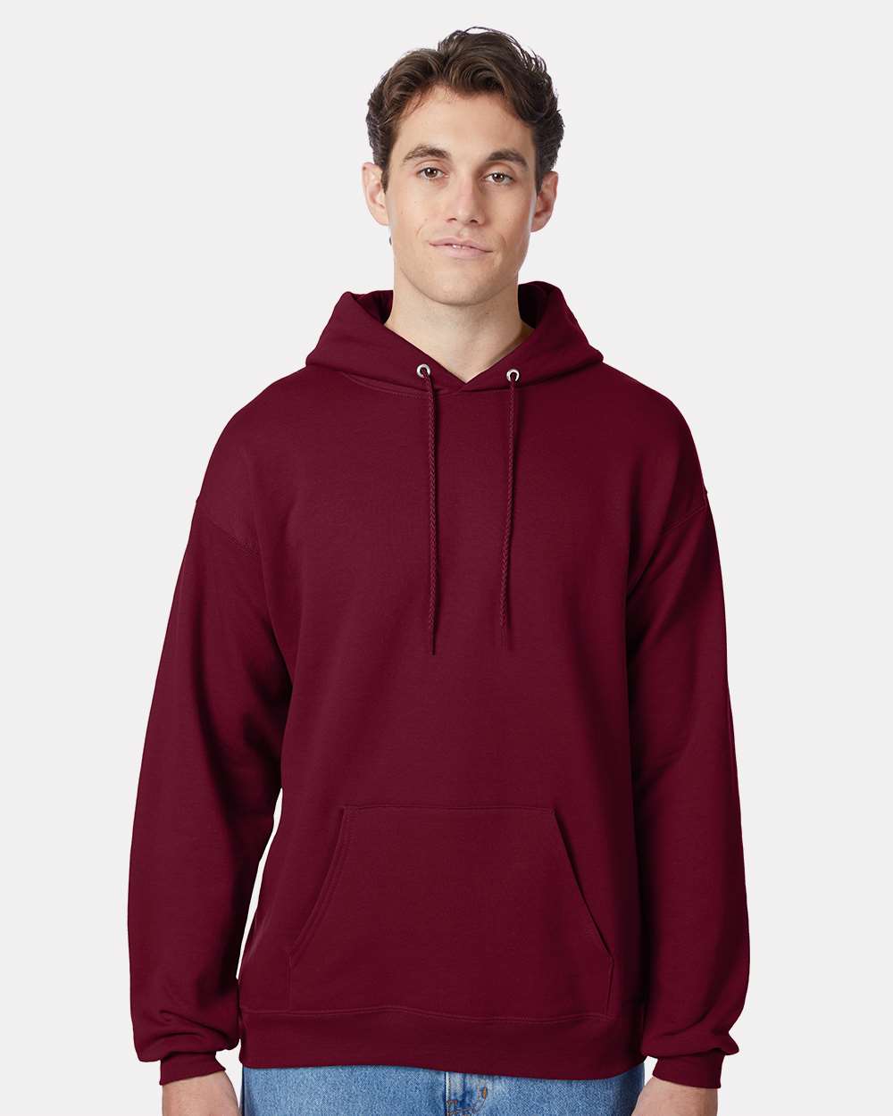 Unisex Ecosmart® Hooded Sweatshirt - OnModelFront - B22000563 - Athletic Cardinal