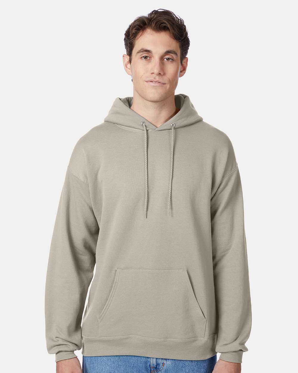 Unisex Ecosmart® Hooded Sweatshirt - OnModelFront - B22000733 - Sand