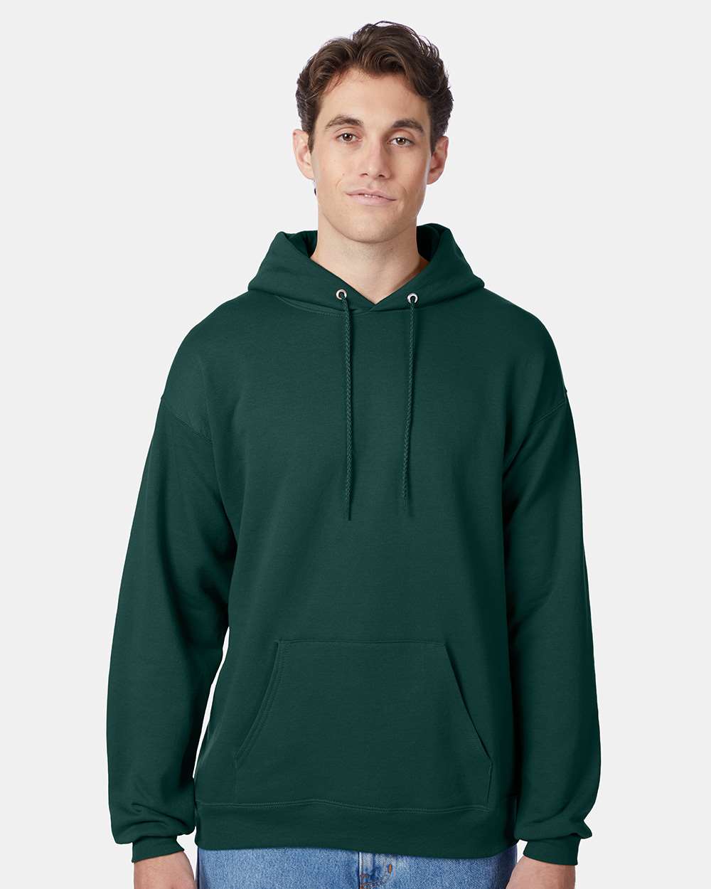Unisex Ecosmart® Hooded Sweatshirt - OnModelFront - B22000873 - Deep Forest