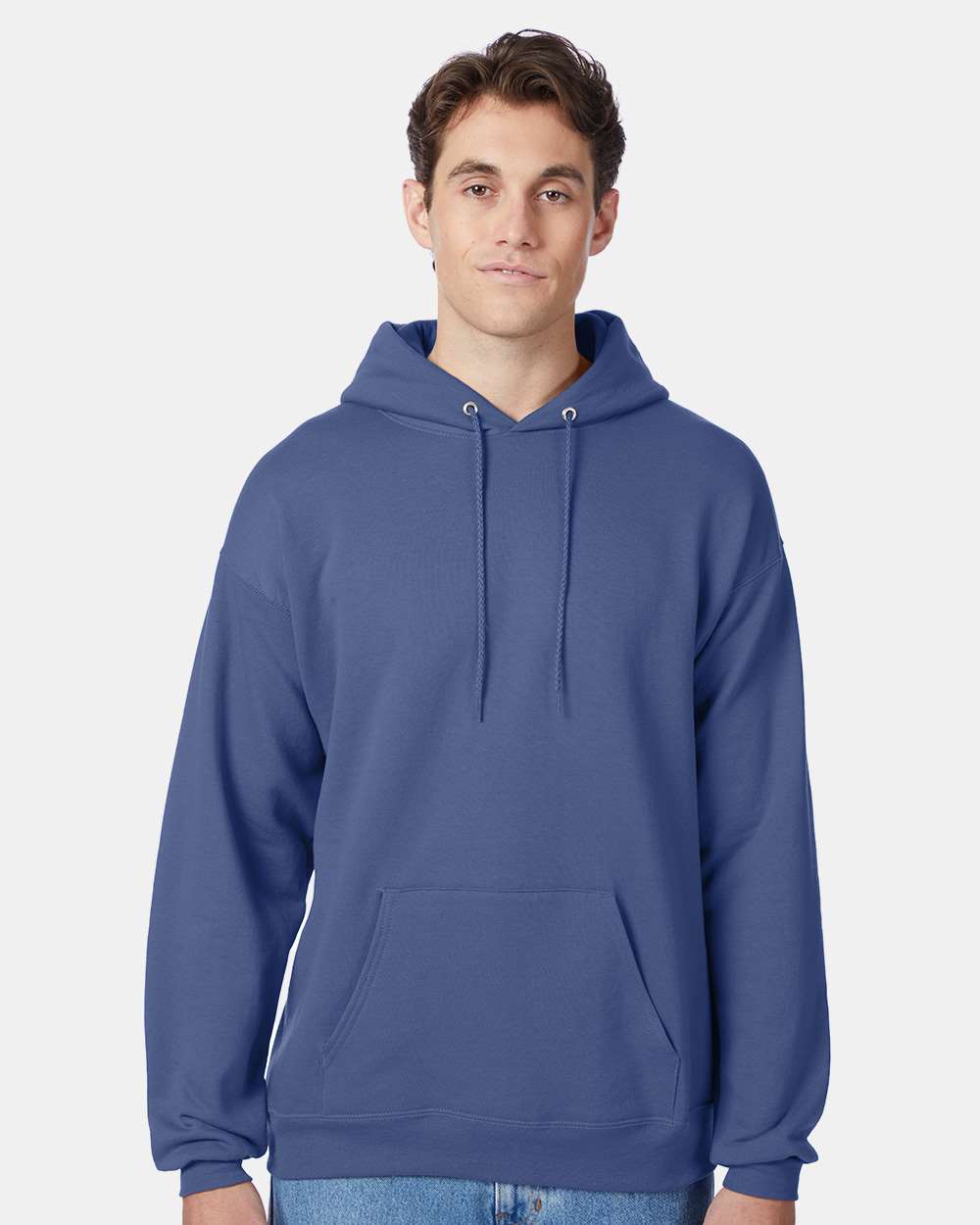 Unisex Ecosmart® Hooded Sweatshirt - OnModelFront - B22000983 - Denim Blue