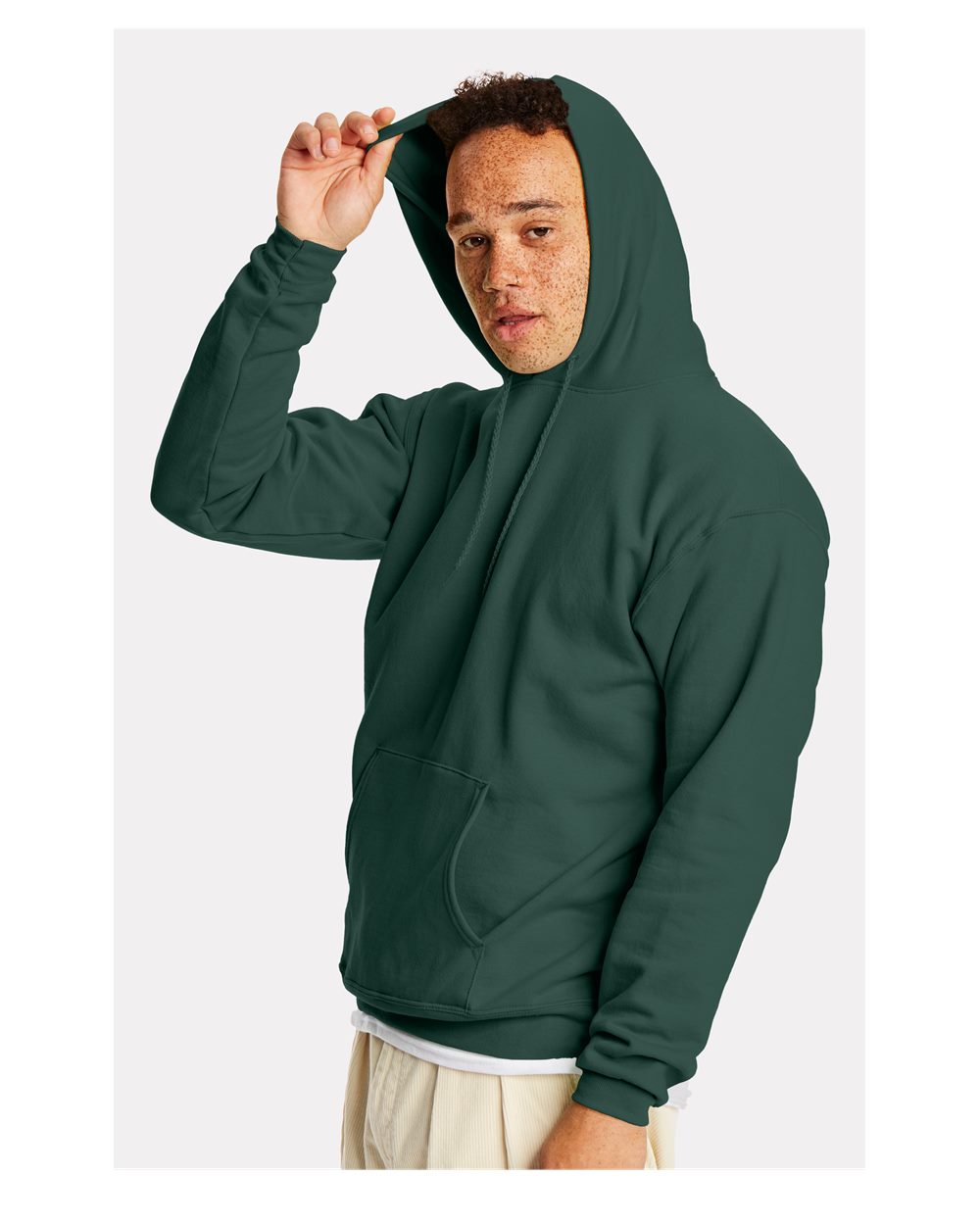 Unisex Ecosmart® Hooded Sweatshirt - OnModelSide - B22000083 - Athletic Dark Green