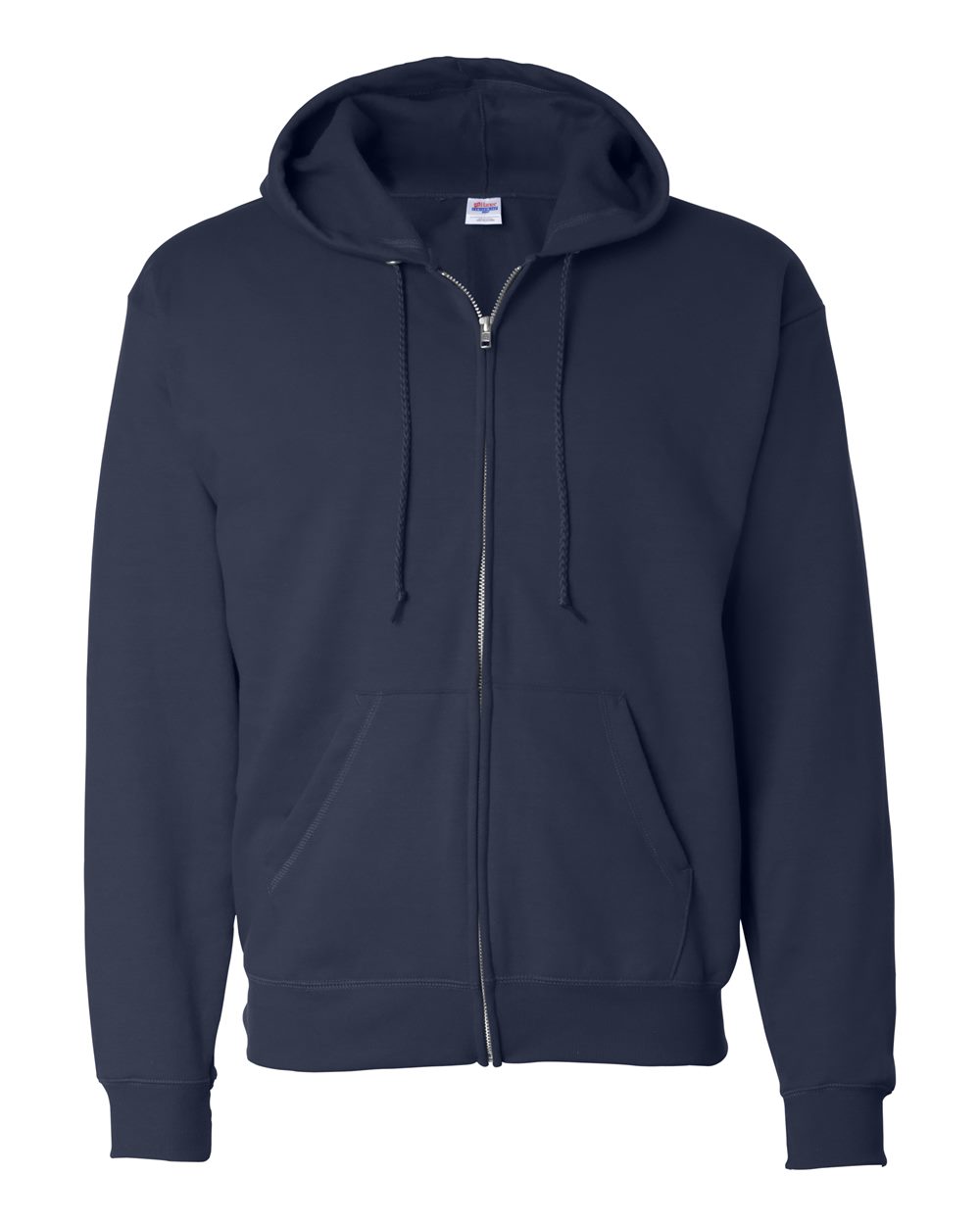 Unisex Ecosmart® Full-Zip Hooded Sweatshirt - Front - B22400653 - Navy