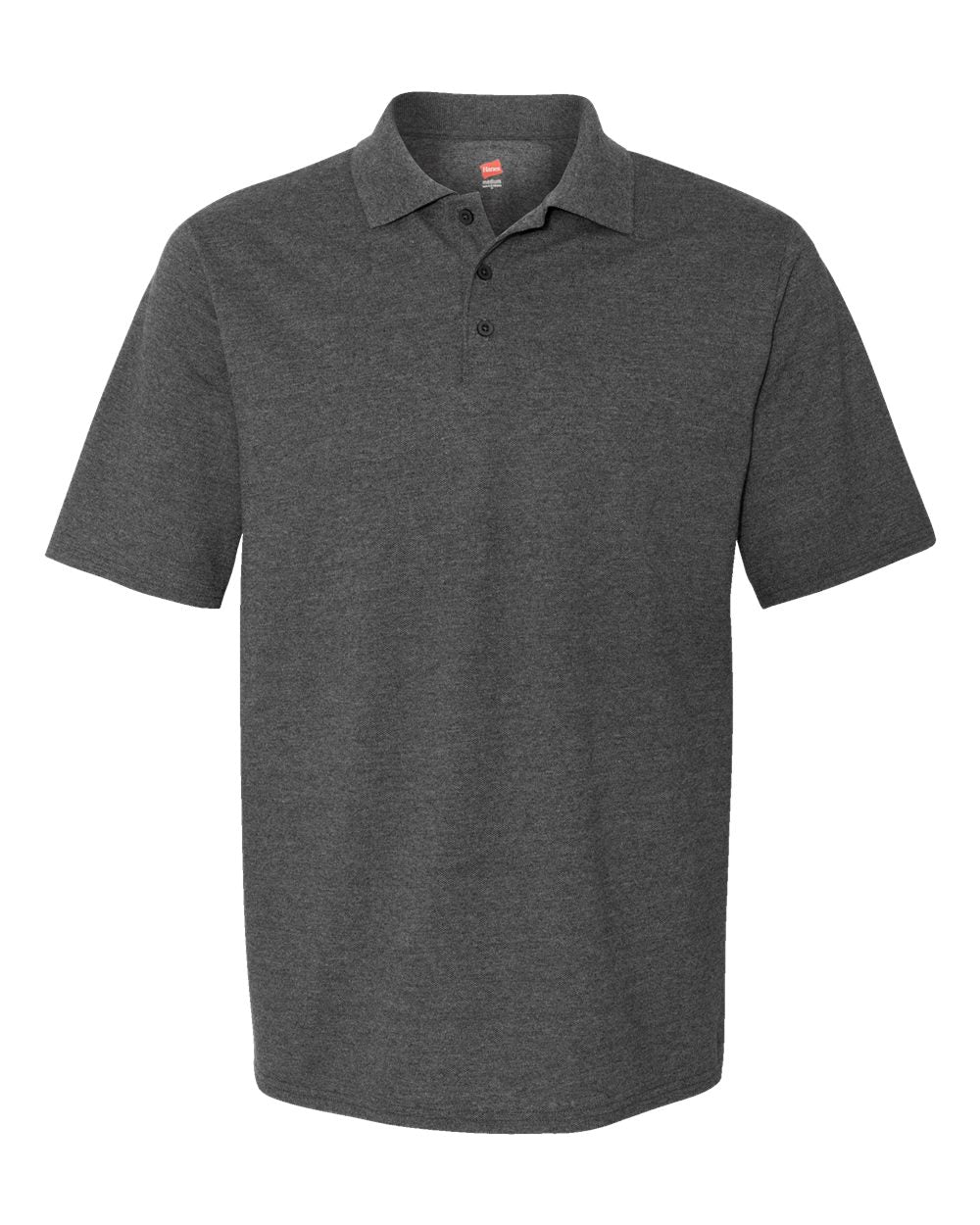 Men's Piqué Polo - Front - B34400093 - Charcoal Heather