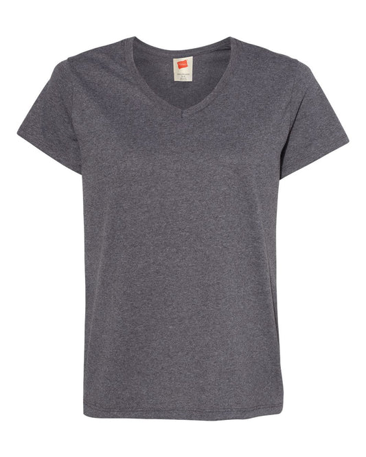 Women's Essential-T V-Neck T-Shirt - Front - B34600084 - Charcoal Heather