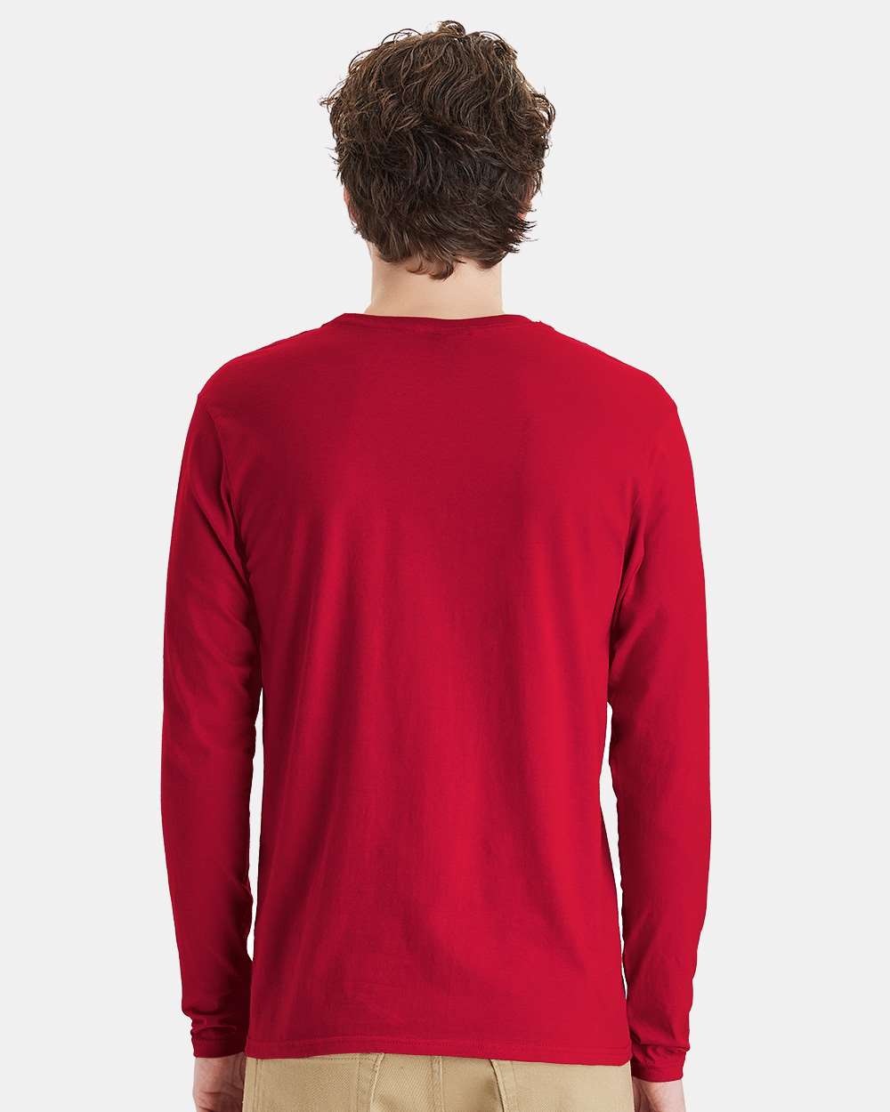 Unisex Perfect-T Long Sleeve T-Shirt - OnModelBack - B20600223 - Deep Red