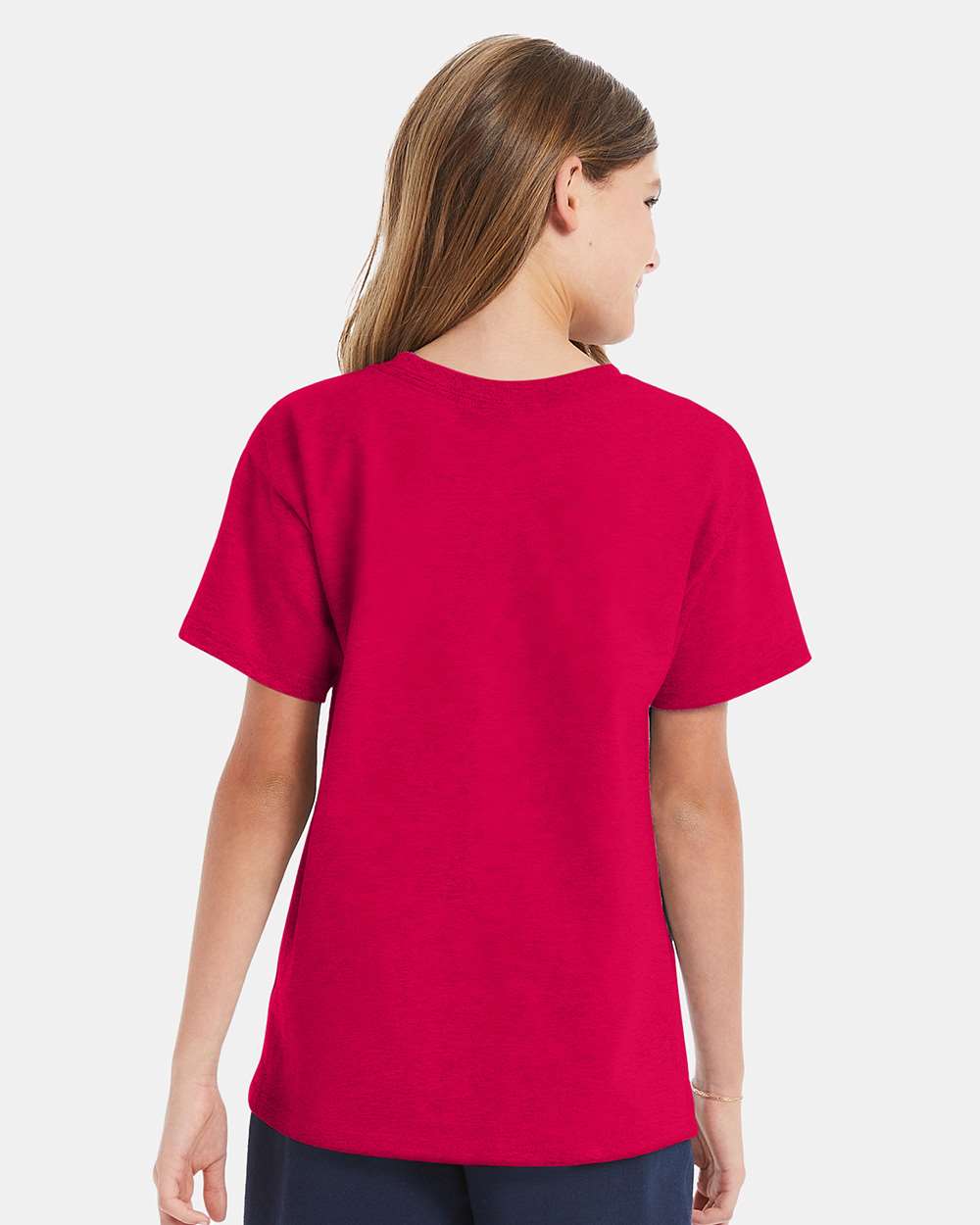 Youth Essential-T T-Shirt - OnModelBack - B31500012 - Athletic Crimson