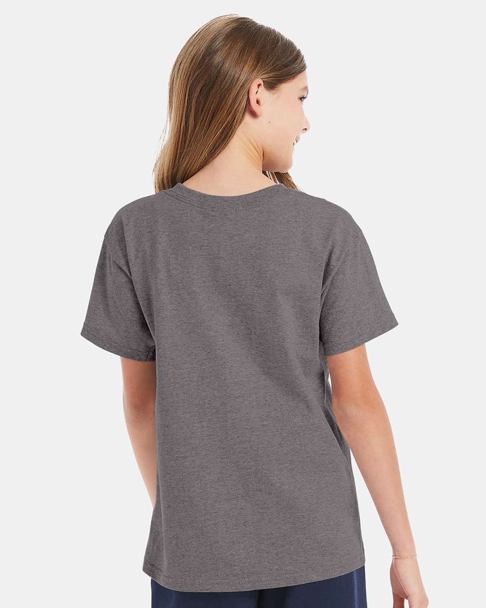 Youth Essential-T T-Shirt - OnModelBack - B31500082 - Oxford Grey