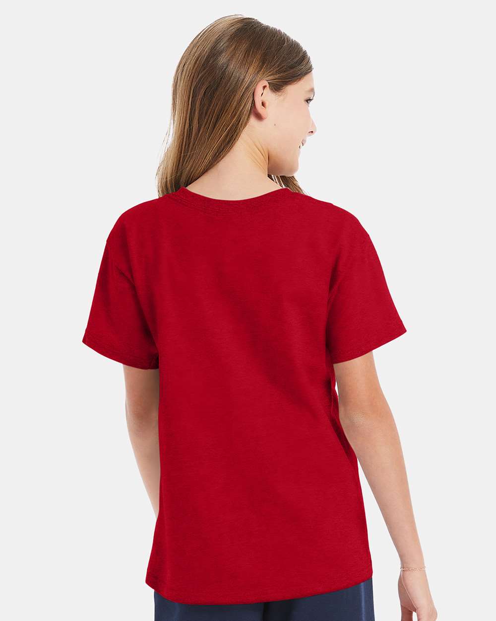 Youth Essential-T T-Shirt - OnModelBack - B31500222 - Deep Red