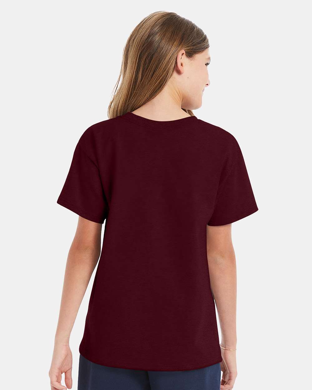 Youth Essential-T T-Shirt - OnModelBack - B31500534 - Maroon