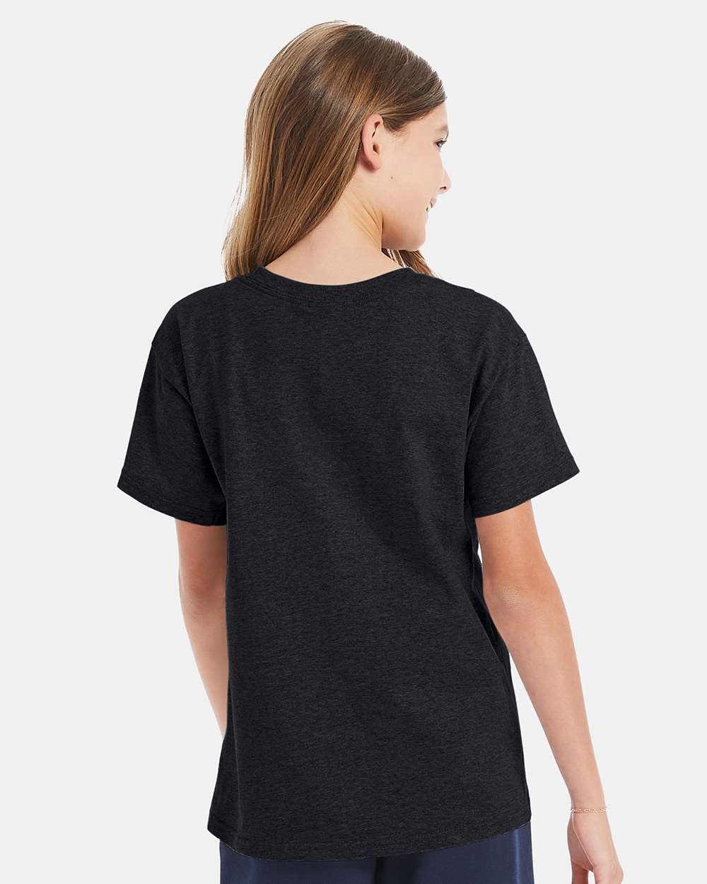 Youth Essential-T T-Shirt - OnModelBack - B31500592 - Charcoal Heather
