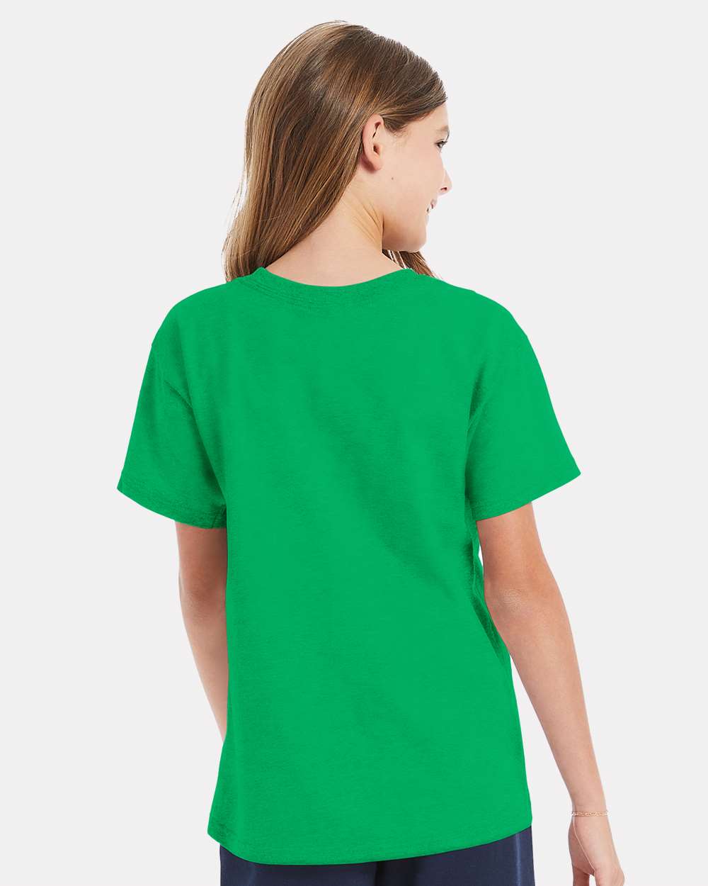 Youth Essential-T T-Shirt - OnModelBack - B31500602 - Kelly Green