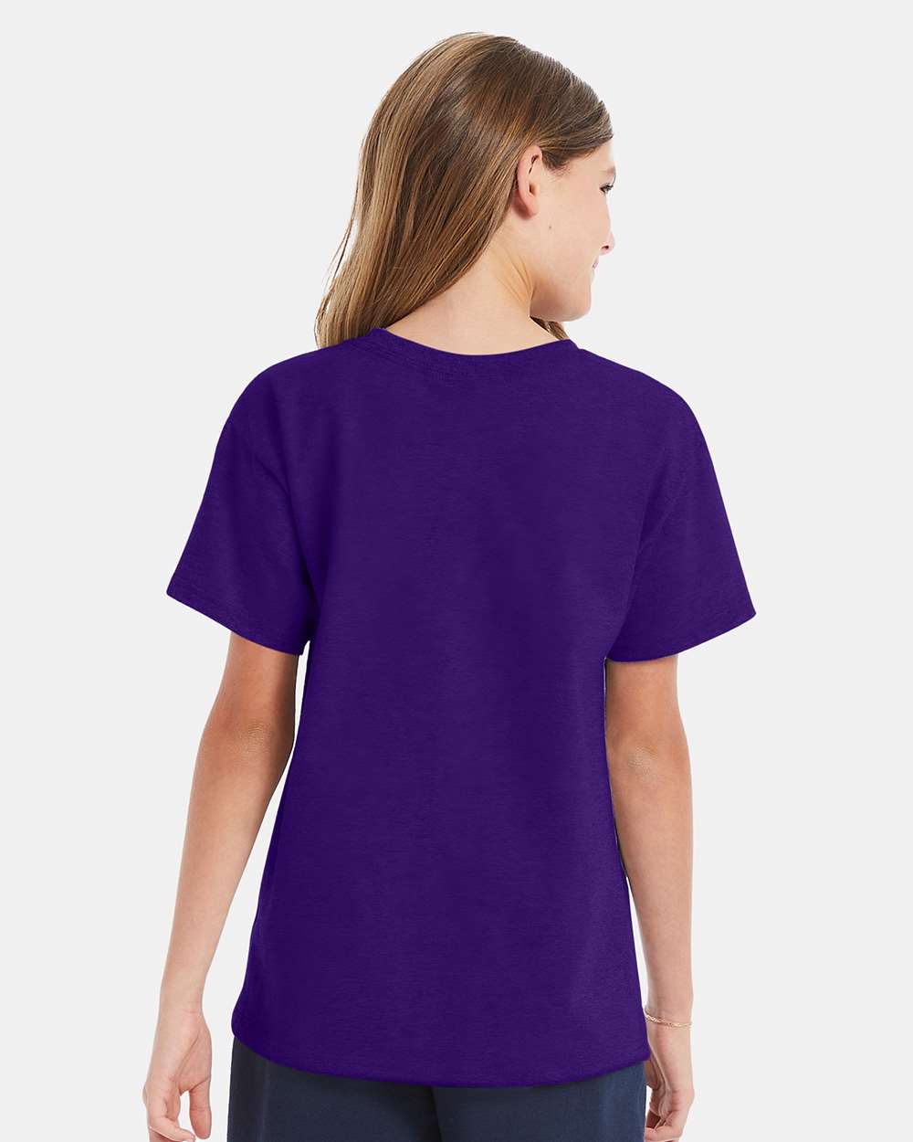 Youth Essential-T T-Shirt - OnModelBack - B31500682 - Athletic Purple