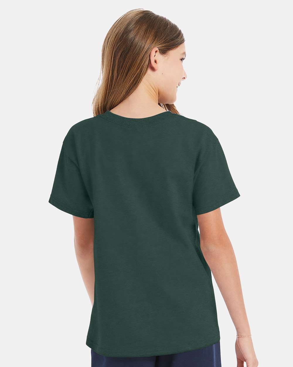 Youth Essential-T T-Shirt - OnModelBack - B31500892 - Athletic Dark Green