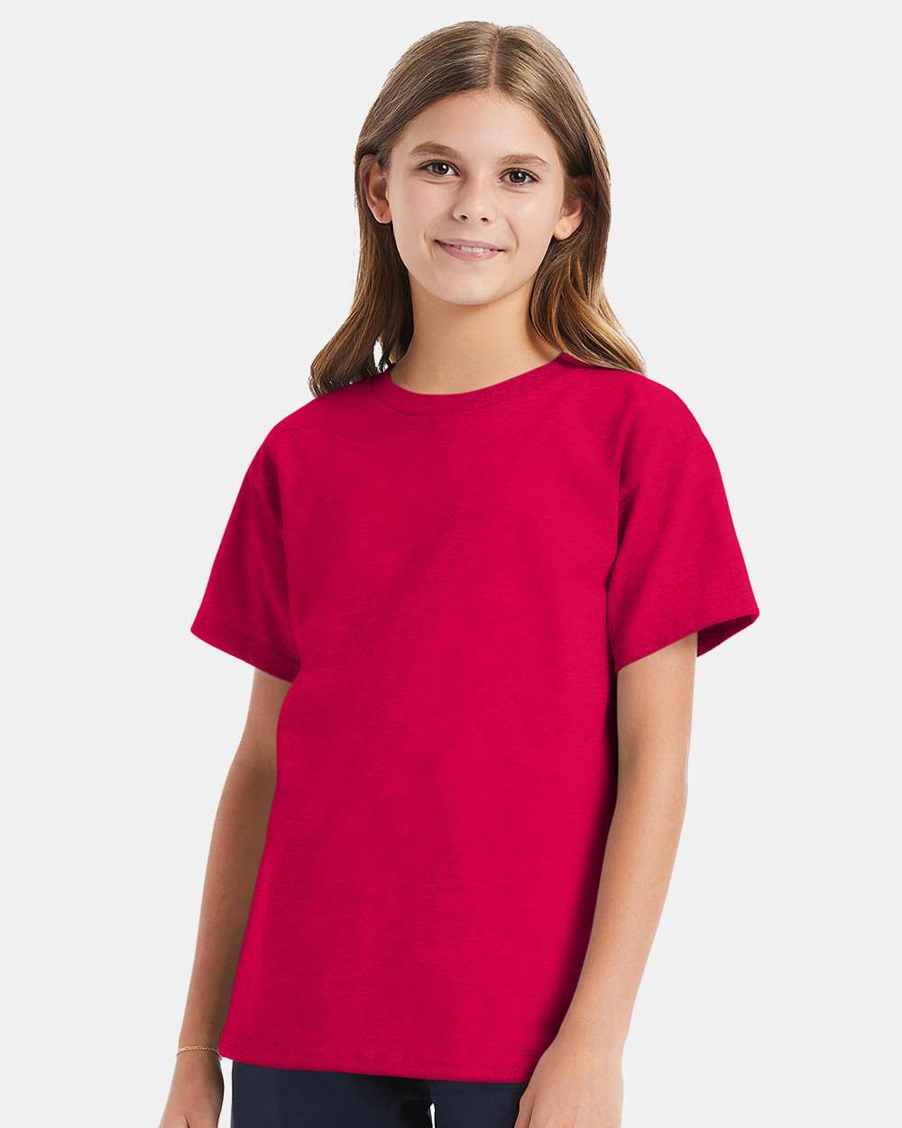 Youth Essential-T T-Shirt - OnModelFront - B31500012 - Athletic Crimson