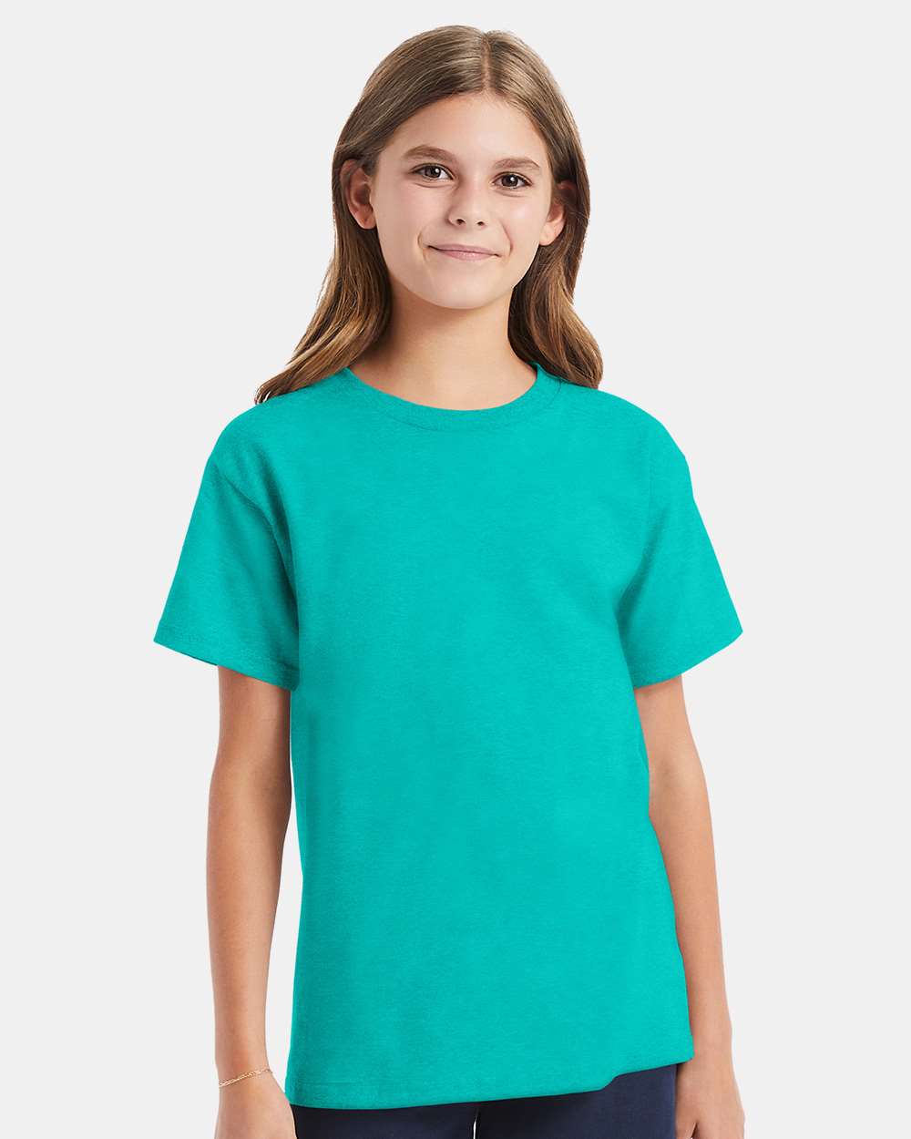 Youth Essential-T T-Shirt - OnModelFront - B31500052 - Athletic Teal